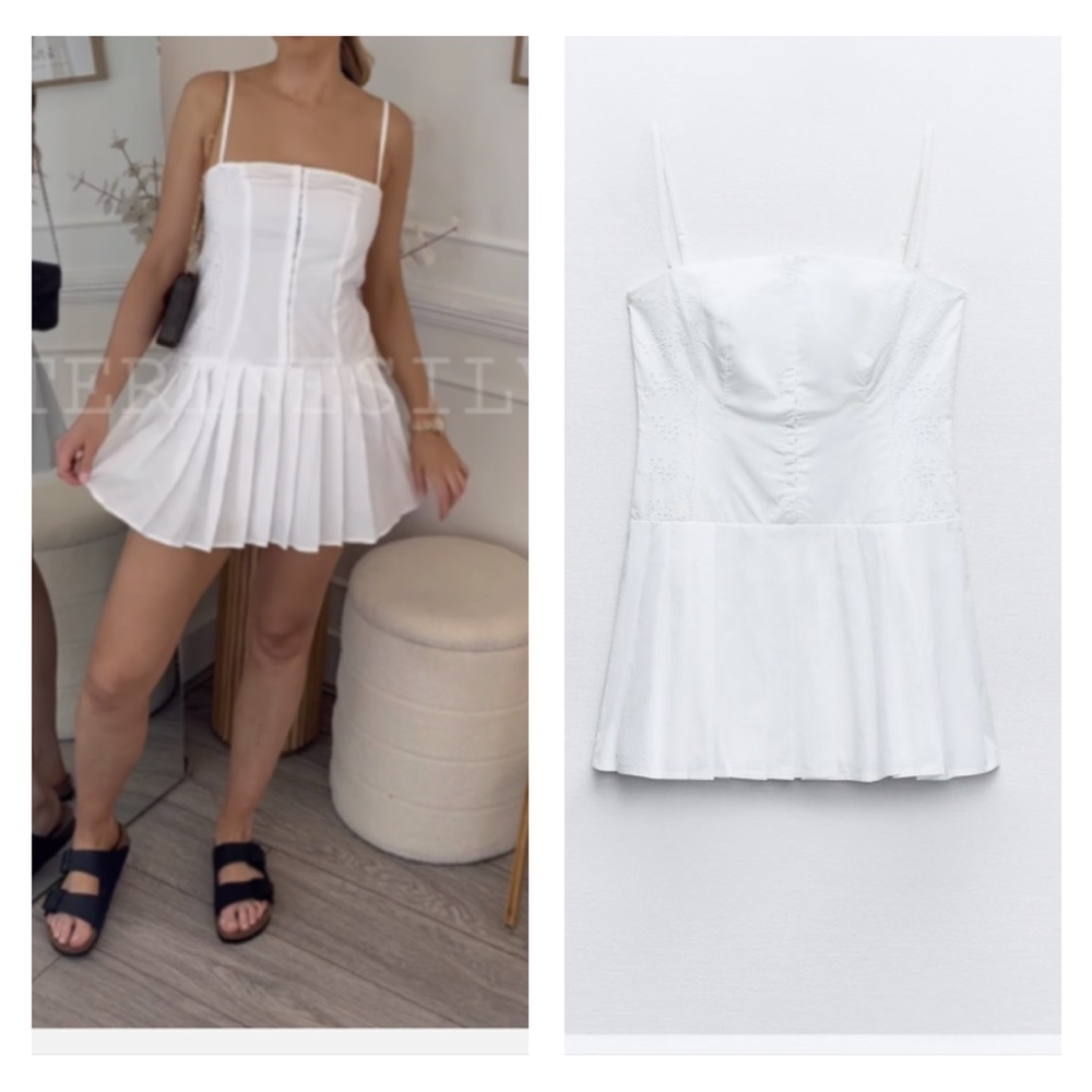 NWT Zara shirt embroidered dress